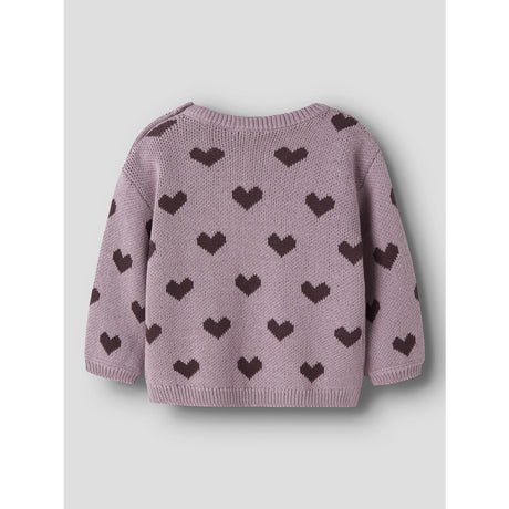 Name It Mauve Shadows Hearts In Catawba Grape Nbfoana Ls Stickad Låda