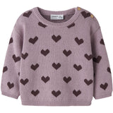 Name It Mauve Shadows Hearts In Catawba Grape Nbfoana Ls Stickad Låda