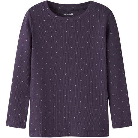 Name It Navy Cosmos Nmfodele Ls Slim Topp Bf