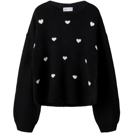 Name It Black Hearts In Birch Nkfogusse Ls Stickad