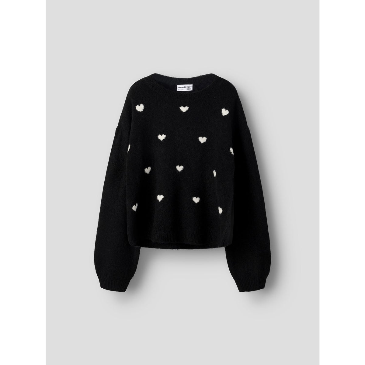 Name It Black Hearts In Birch Nkfogusse Ls Stickad