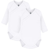 Petit Bateau White Långärmad Bodysuit 3-pack