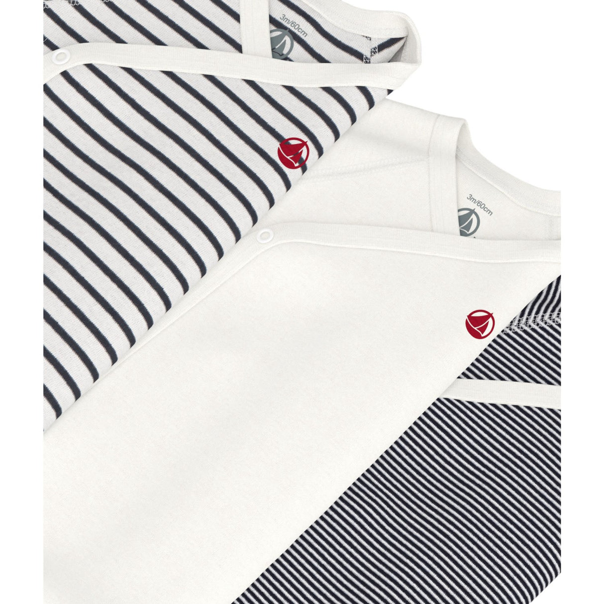 Petit Bateau Navy/White 3-pack Body