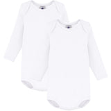 Petit Bateau White Long Sleeve Bodysuit 2-Pack