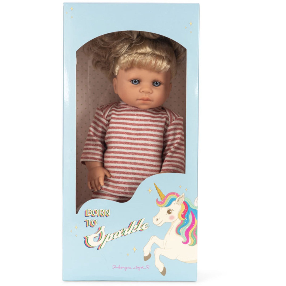 Konges Sløjd Rose Cream Stripe Noemi Enhjørning Docka