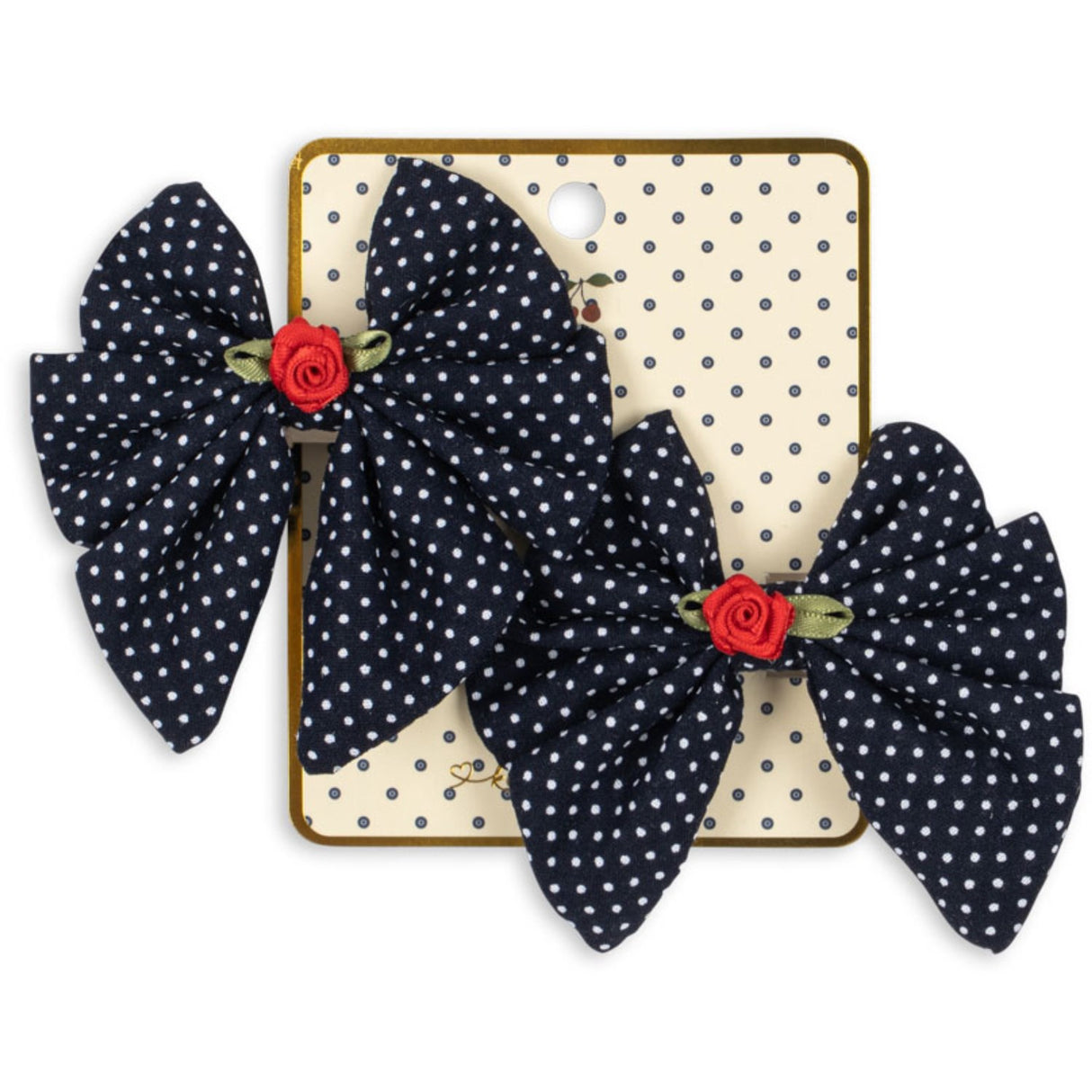 Konges Sløjd Dot Nuit 2 Pack Rose Rouge Rosett Hair Clip