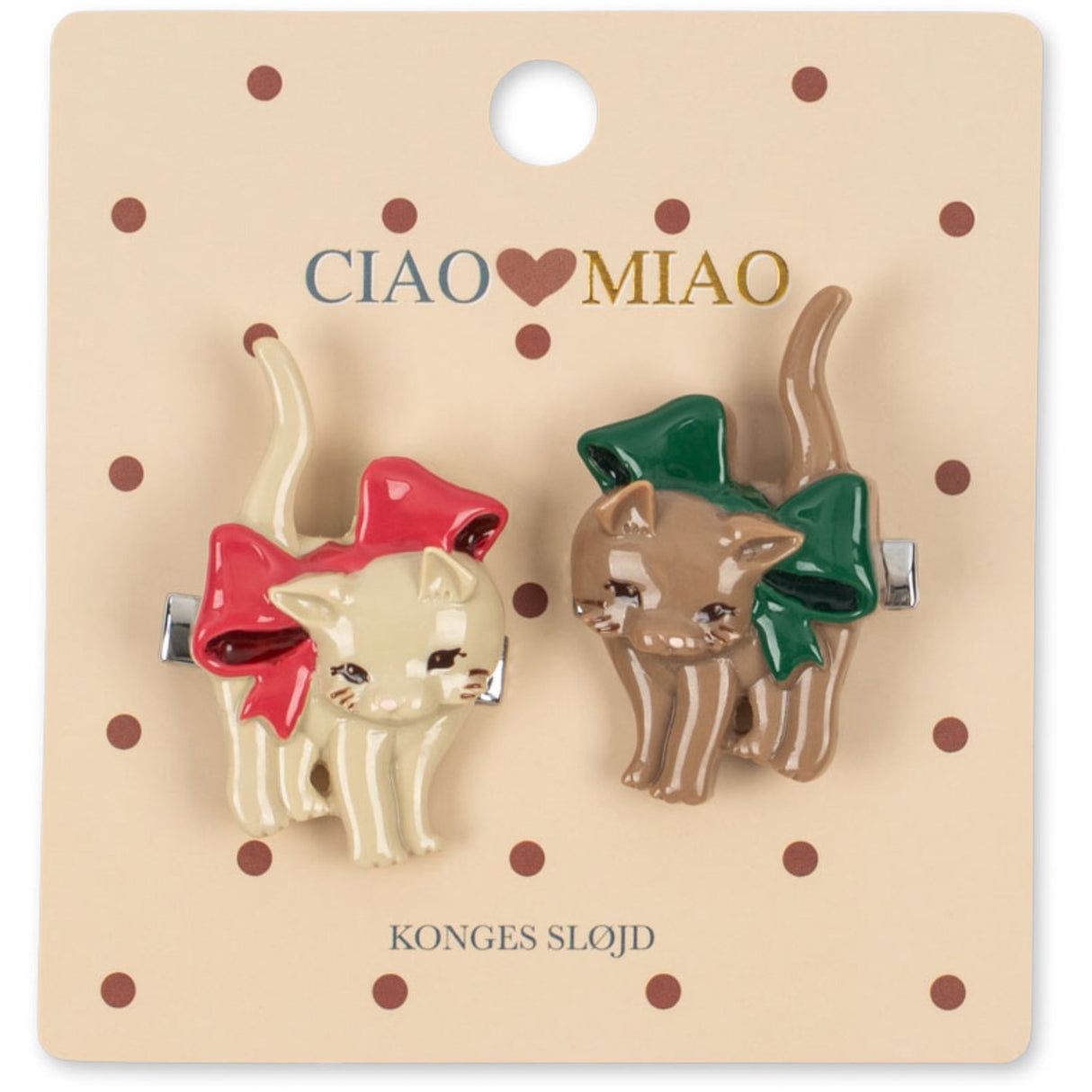 Konges Sløjd Bow Kitty 2 Pack Kitten Hair Clip