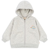Konges Sløjd Grey Melange Lou Paljet Sweat Zip Huva Gots
