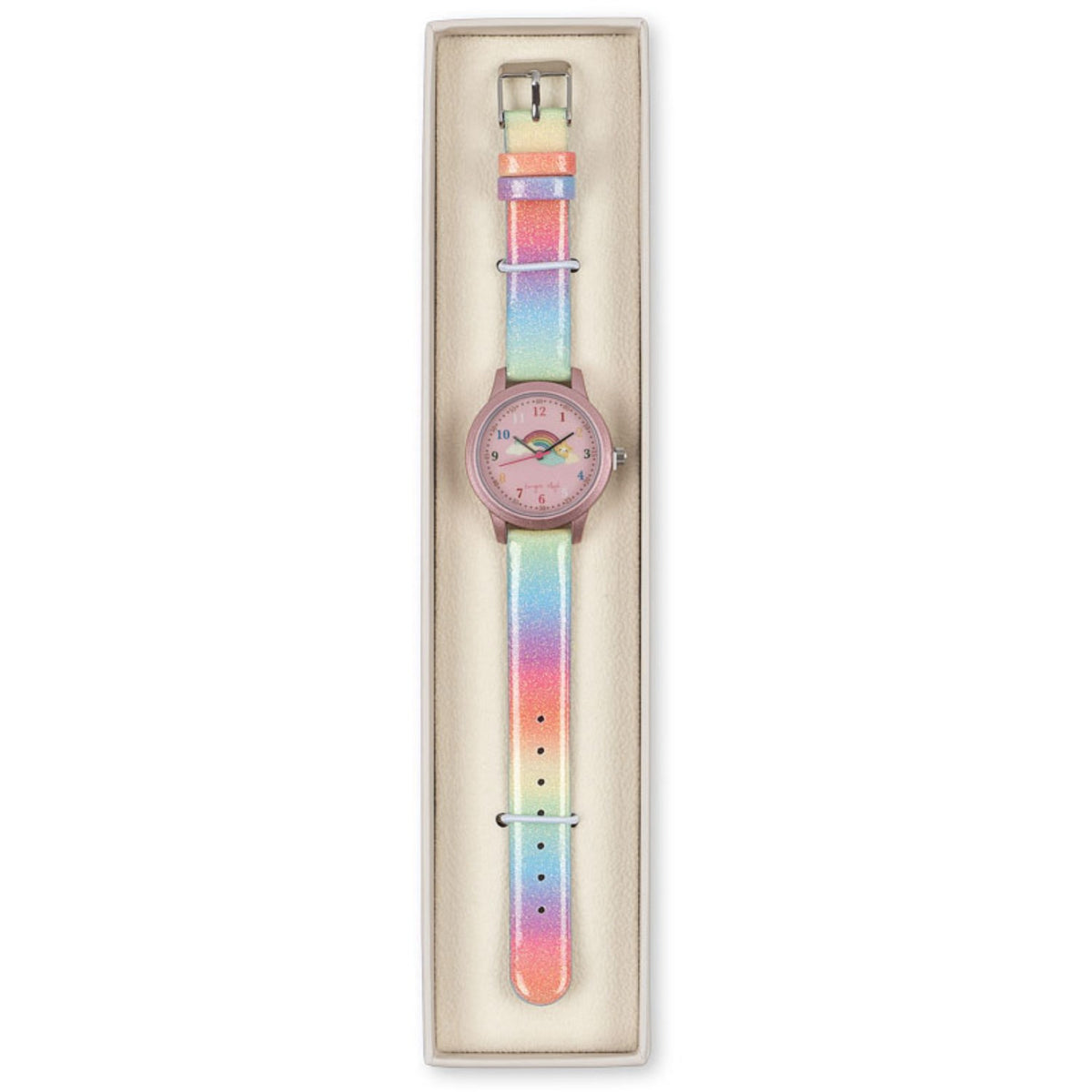 Konges Sløjd Rainbow Glitter Kids Klocka Rainbow