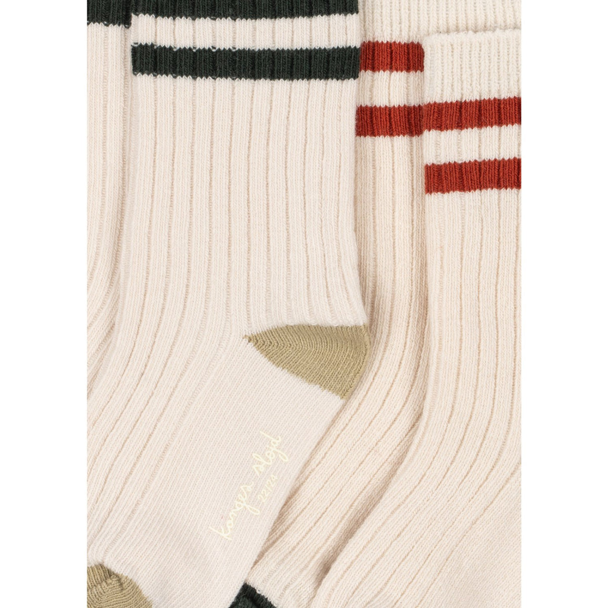Konges Sløjd Green Stripe 2 Pack Rib Strumpor