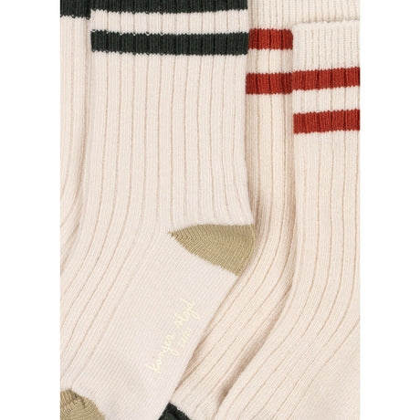 Konges Sløjd Green Stripe 2 Pack Rib Strumpor