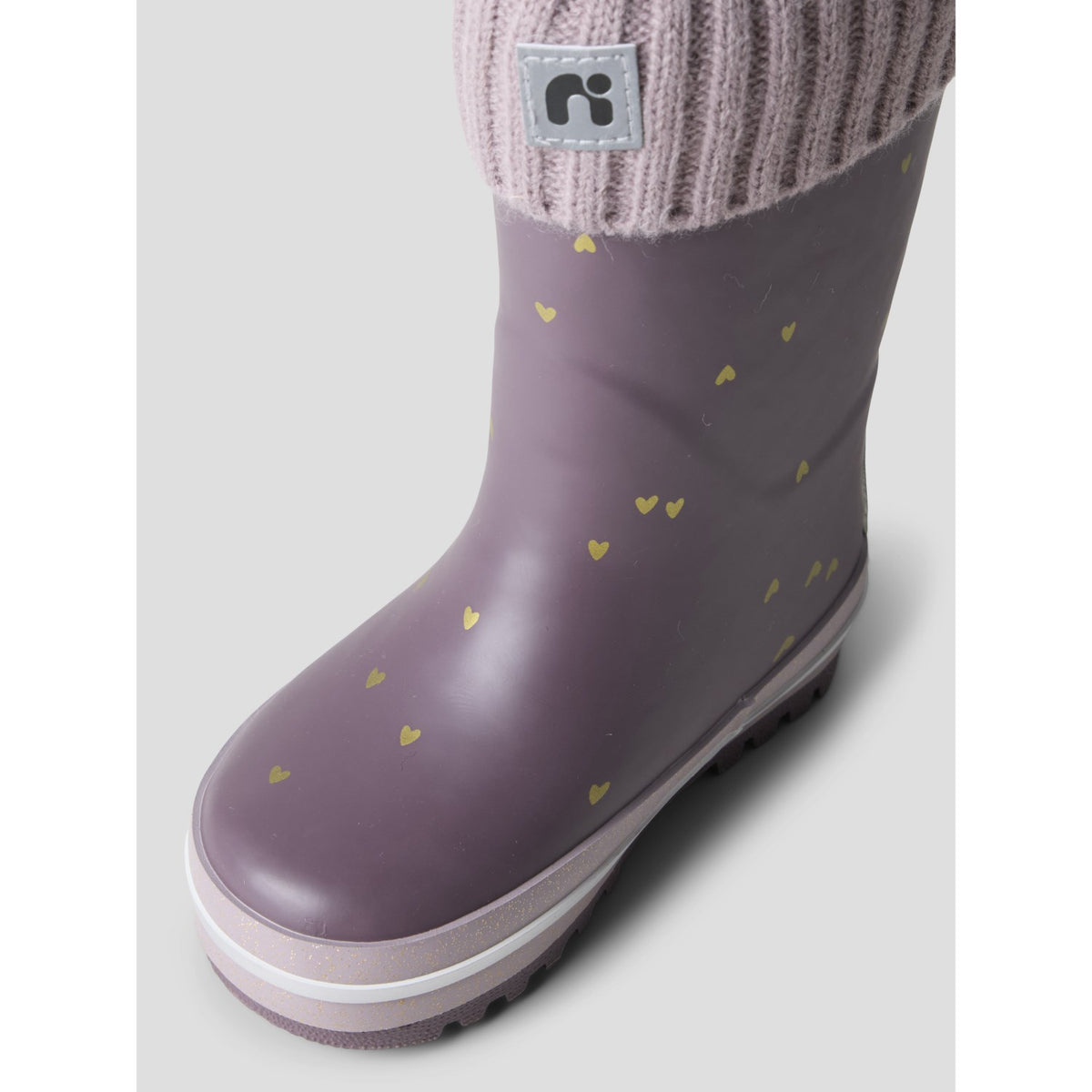 Name It Flint Gold Heart Nmfnoa Thermo Rubberboot Stickad Heart Noos