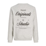Jack & Jones Junior White Melange Jornorrebro Typo Back Sweat Cn Jnr