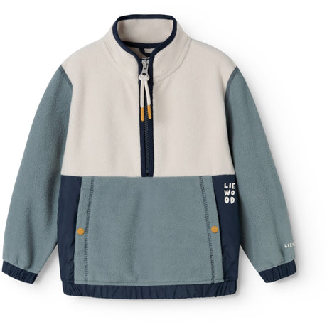 LIEWOOD Classic Navy Mix Wynn Fleece Half Zip Skjorta