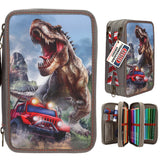 Dino World + Action New World Triple Pencil Case