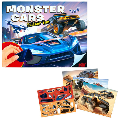 Dino World + Action Monster Cars Klistermärke Fun