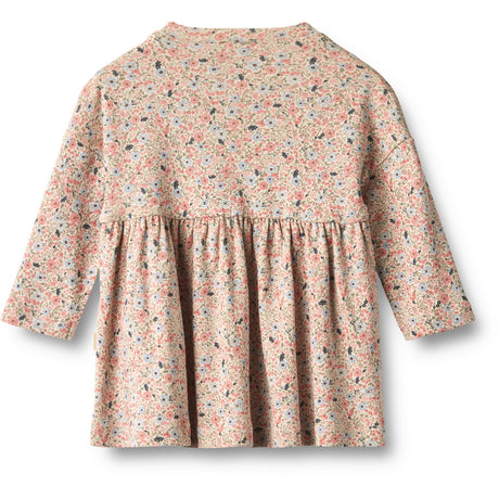 Wheat Grey Cloud Flowers Jersey Klänning L/S Emmy