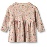 Wheat Grey Cloud Flowers Jersey Klänning L/S Emmy