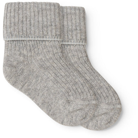 MarMar Light Grey Melange Newborn Strumpor 2-pack Strumpor
