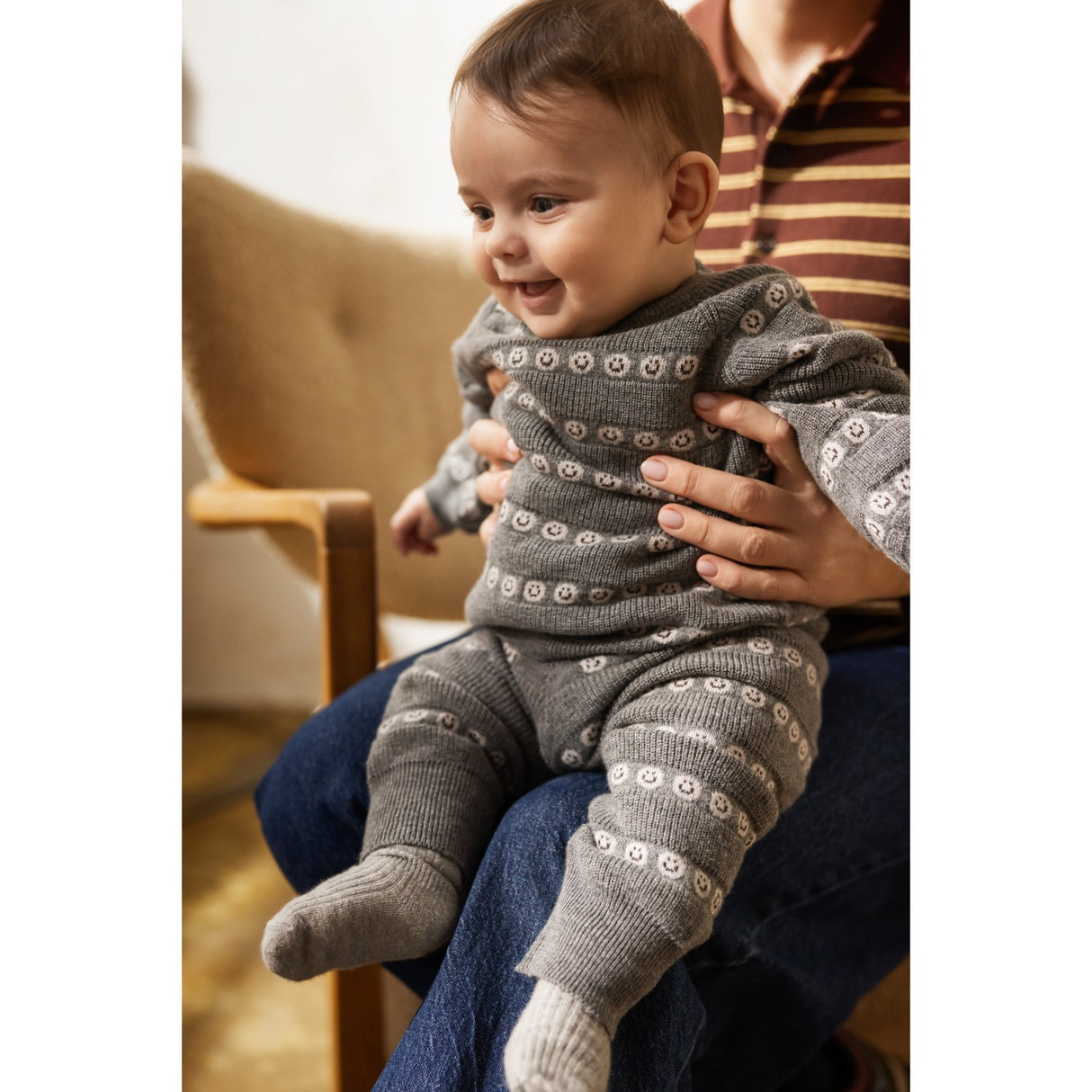 MarMar Light Grey Melange Newborn Strumpor 2-pack Strumpor