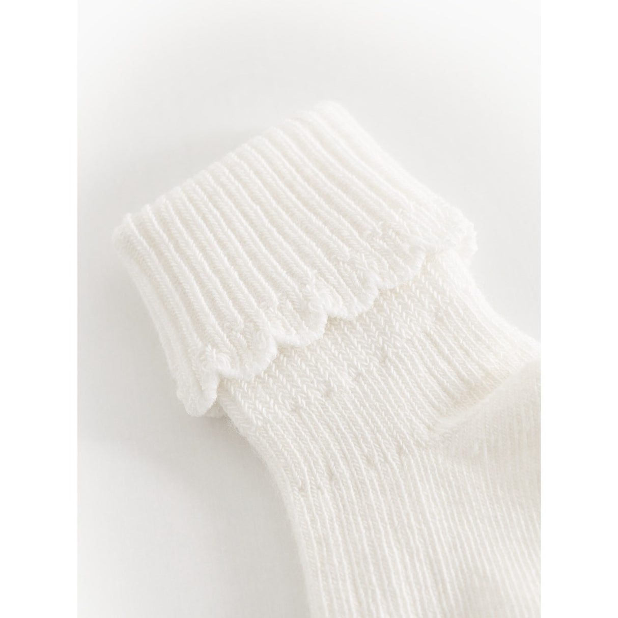 MarMar Gentle White Newborn Strumpor Scallop 2-pack Strumpor