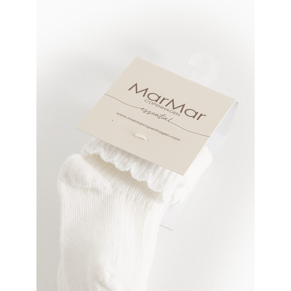 MarMar Gentle White Newborn Strumpor Scallop 2-pack Strumpor