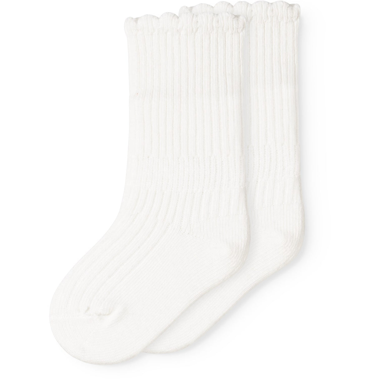 MarMar Gentle White Newborn Strumpor Scallop 2-pack Strumpor