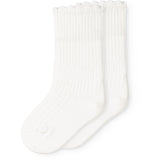 MarMar Gentle White Newborn Strumpor Scallop 2-pack Strumpor