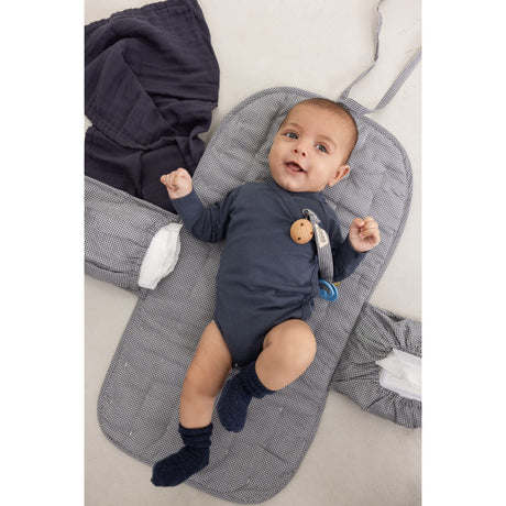 MarMar Crispy Poplin Acc Blue Check Alo Napp Clip