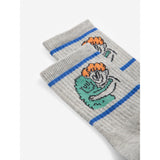 Bobo Choses Light Heather Grey Hug Hairy Monster Kort Strumpor