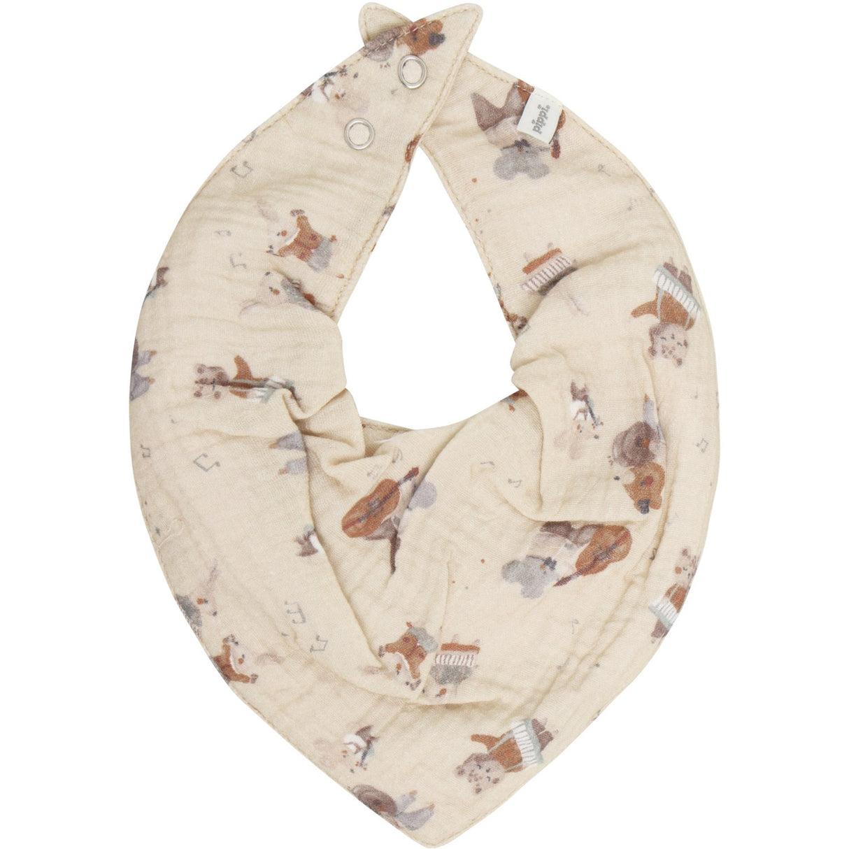 Pippi Mocha Meringue Haklapp Muslin M/ Aop (2-Pack)