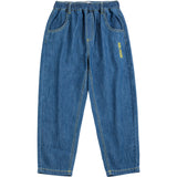 Bobo Choses Midnight Blue Taxi Saurus Tag Denim Byxor