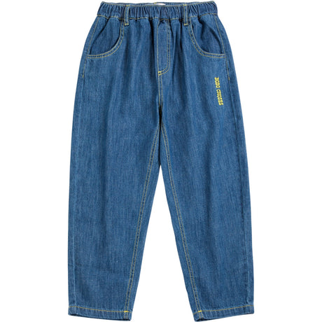 Bobo Choses Midnight Blue Taxi Saurus Tag Denim Byxor