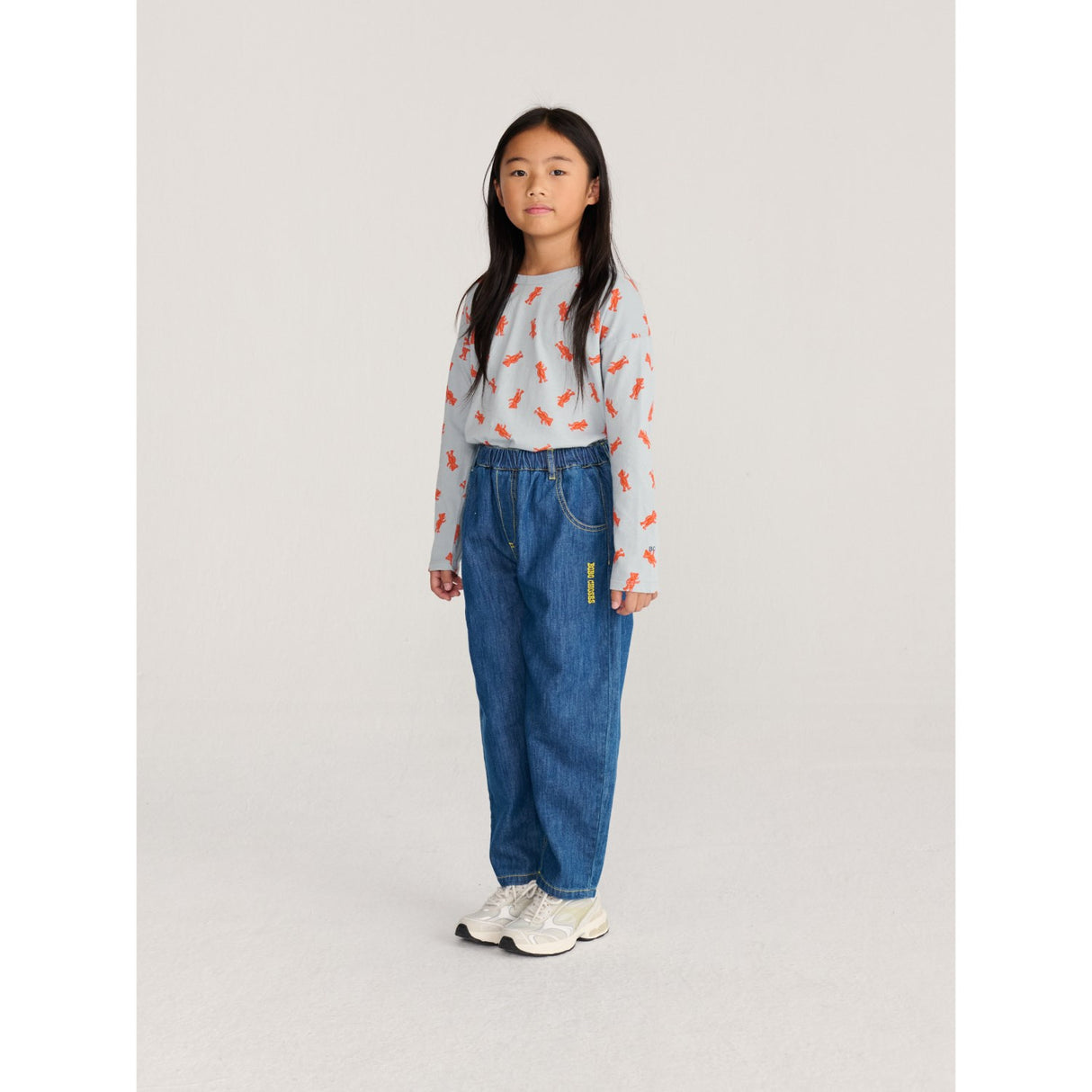 Bobo Choses Midnight Blue Taxi Saurus Tag Denim Byxor