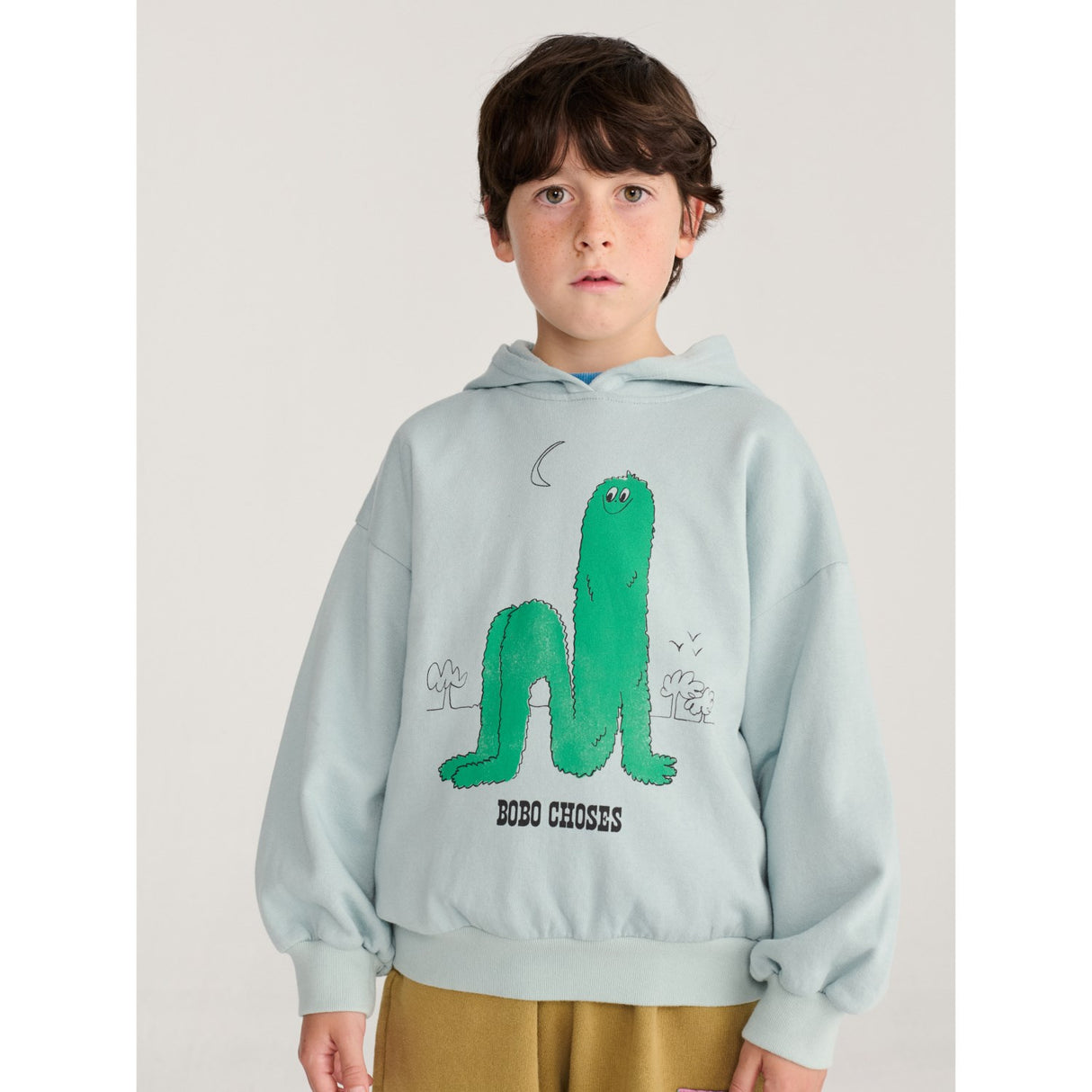 Bobo Choses Light Blue Long Puff Hoodies