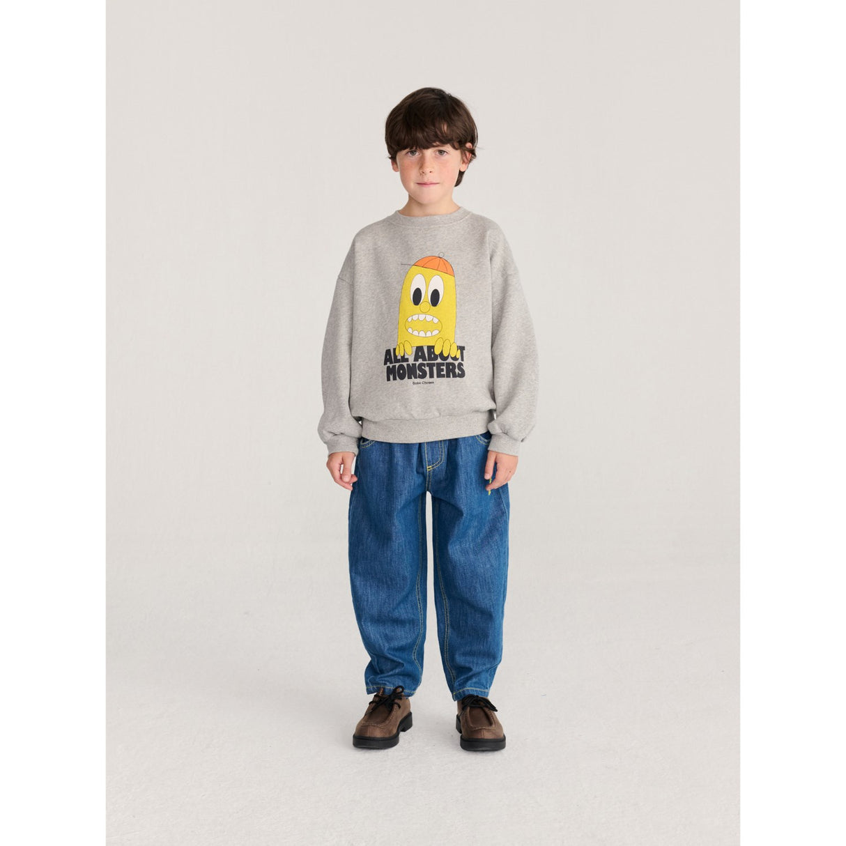 Bobo Choses Light Heather Grey Bigtooth Lemon Sweatshirt