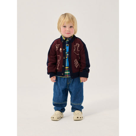 Bobo Choses Midnight Blue Taxi Saurus Tag Denim Byxor
