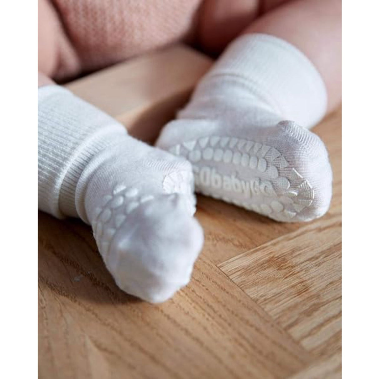 GObabyGO Bamboo Strumpor Antislip Offwhite