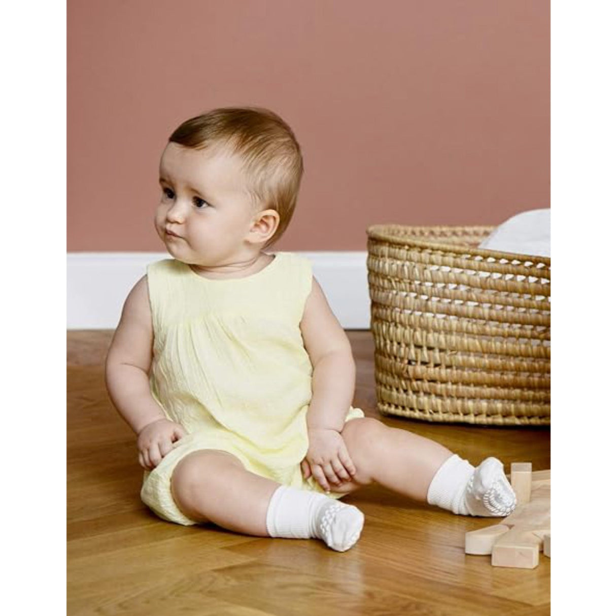GObabyGO Bamboo Strumpor Antislip Offwhite
