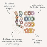 Mushie Multi Mushie Bead Lacing Leksak Sett