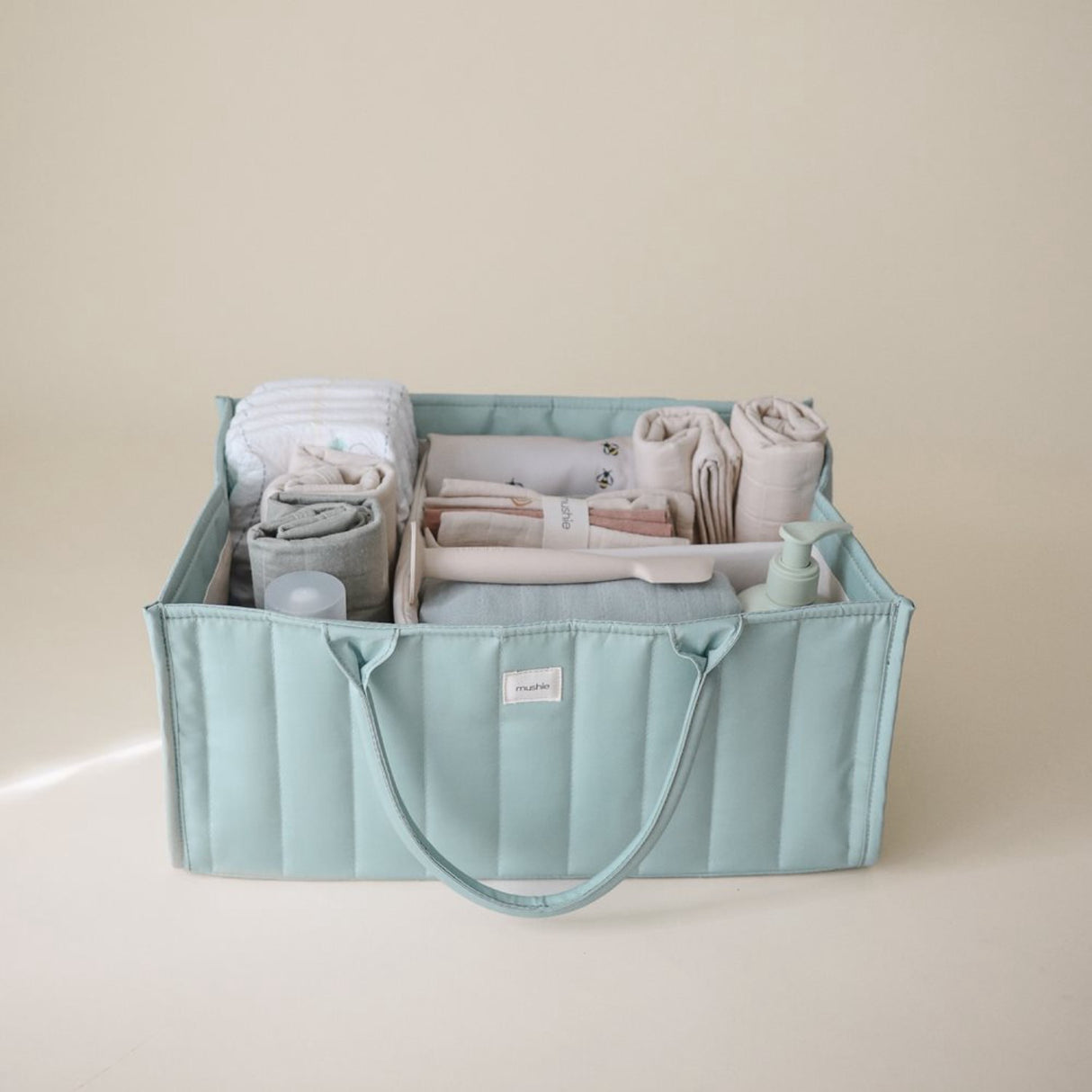 Mushie Roman Green Mushie Diaper Caddy - Roman Green
