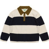 FUB Ecru/Navy Striped Pikétröja