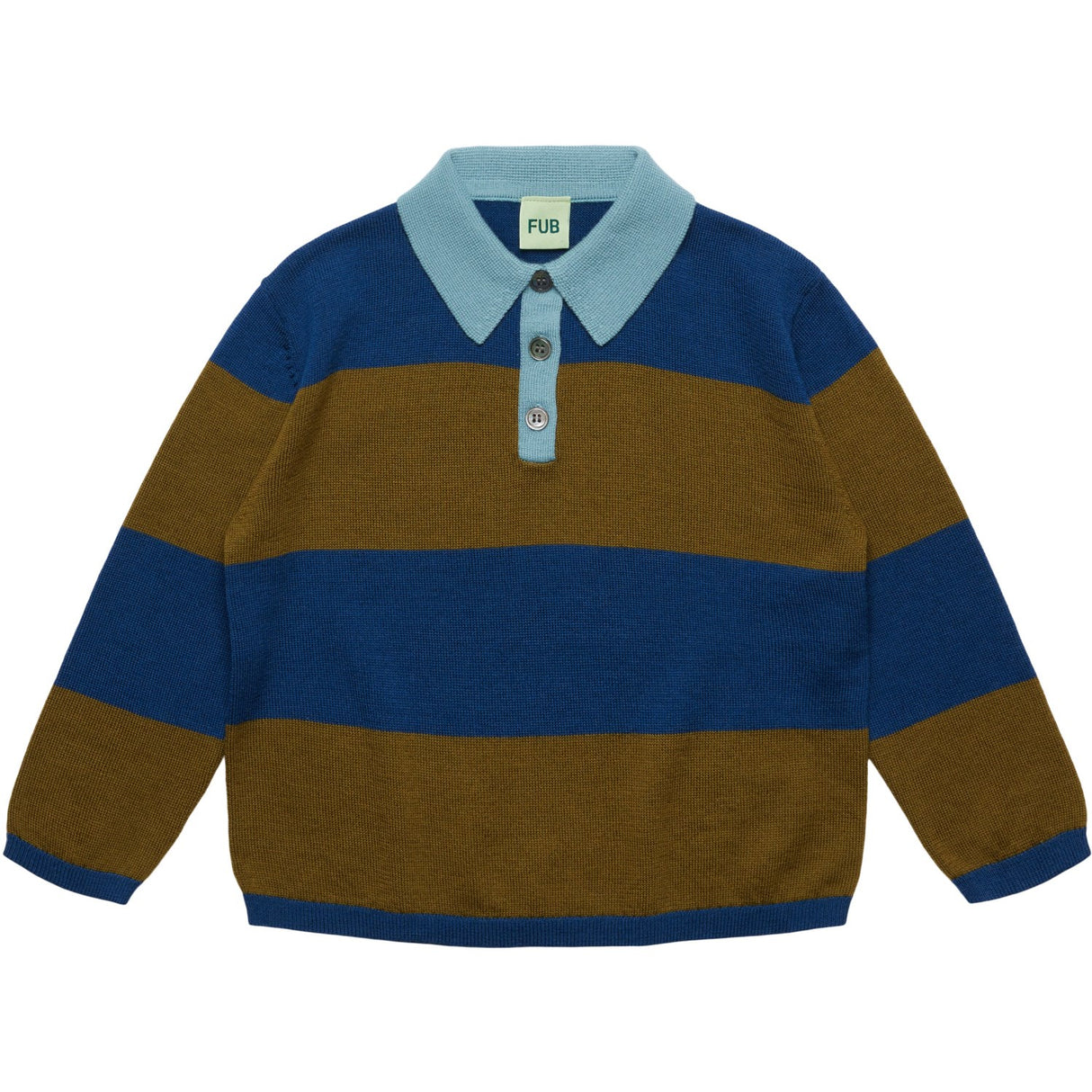 FUB Deep Indigo/Moss Striped Pikétröja