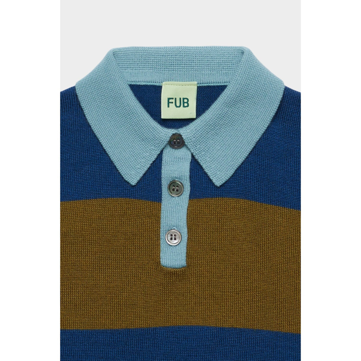 FUB Deep Indigo/Moss Striped Pikétröja