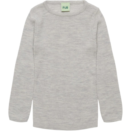 FUB Light Grey Melange Rib Blus