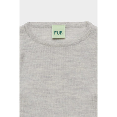 FUB Light Grey Melange Rib Blus