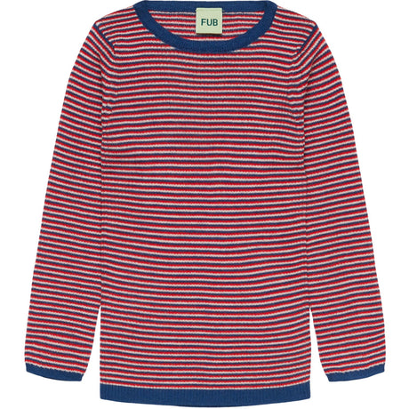 FUB Ecru/Classic Red/Deep Indigo Rib Blus