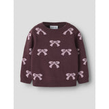 Name It Catawba Grape Mauve Shadows Bow Nmfrekka Ls Stickad