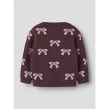 Name It Catawba Grape Mauve Shadows Bow Nmfrekka Ls Stickad