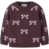 Name It Catawba Grape Mauve Shadows Bow Nmfrekka Ls Stickad